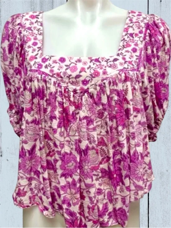 Spell Mossy Short Sleeve Blouse, Med, EUC! - Picture 5 of 12